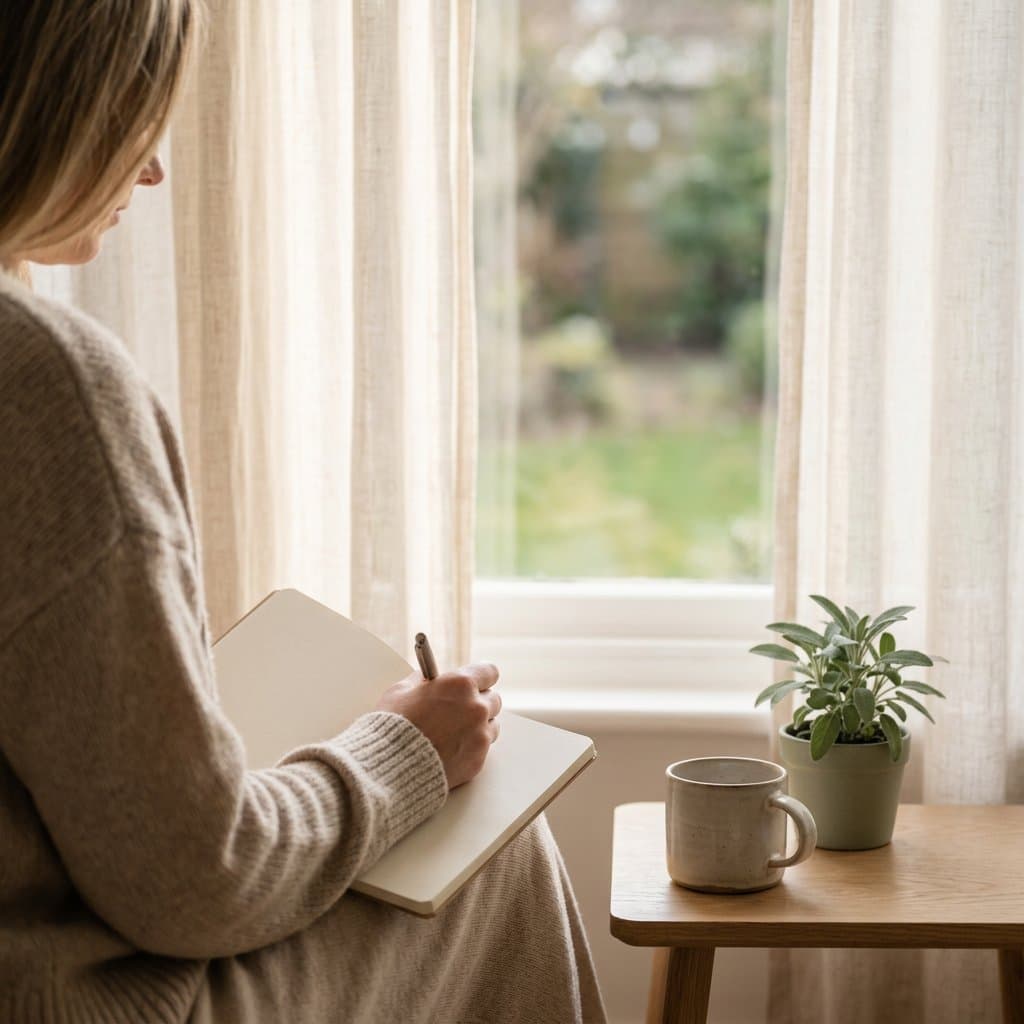 Person in a calm counseling session